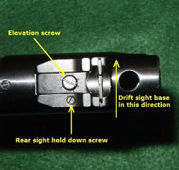 Rear Sight Removal procedures Step 1