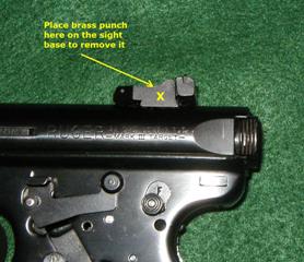 Rear sight removal procedures Step 2